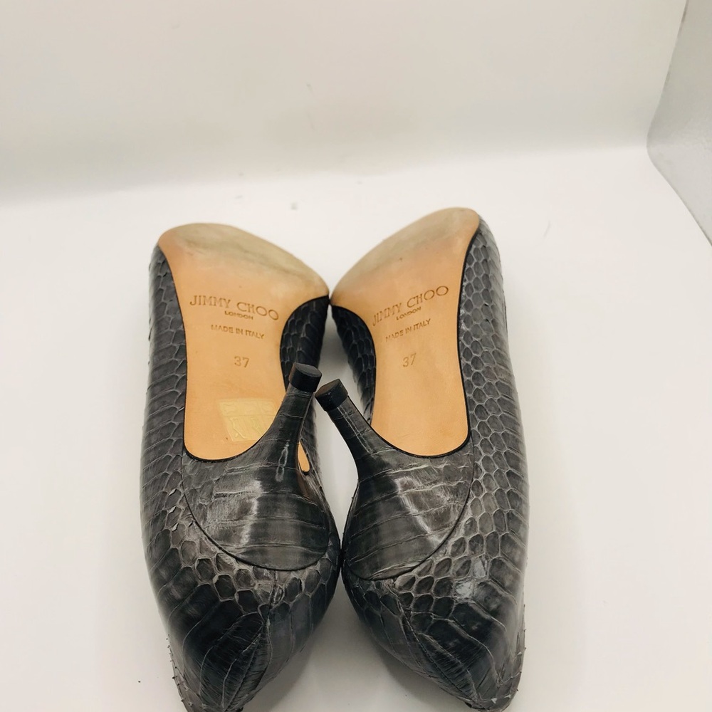 Jimmy Choo Gray Pointed-Toe‎ Kitten Heel Pumps - Picture 11 of 12